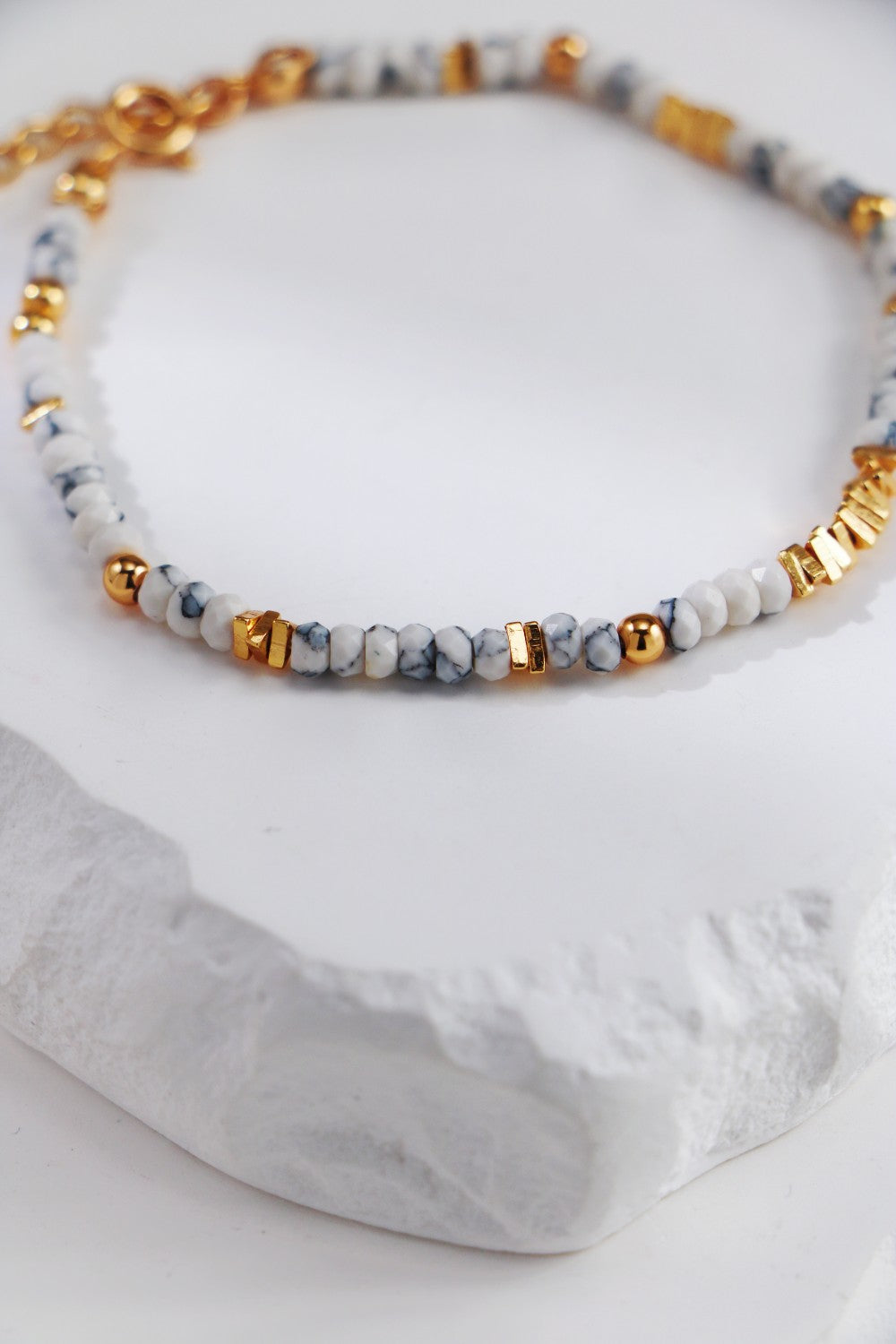 S925 Silver Howlite Bead Jewelry Set