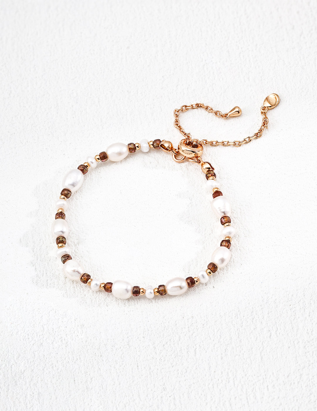 S925 Sterling Silver Fashion Natural Pearl & Glass Bead Bracelet