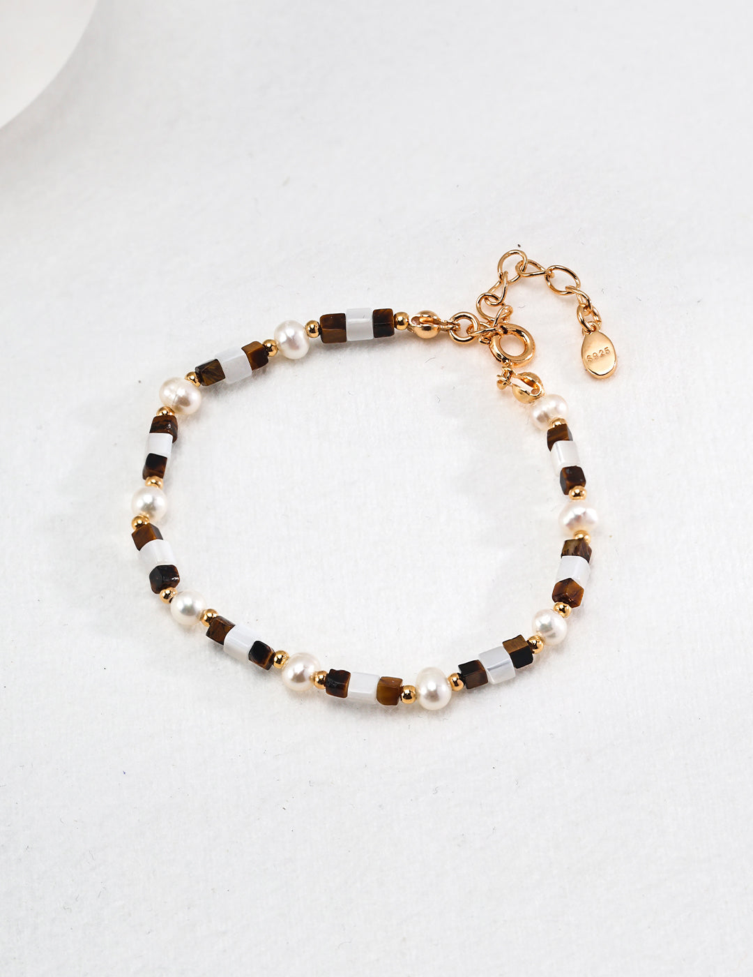 S925 Sterling Silver Tiger's Eye Stone Bracelet