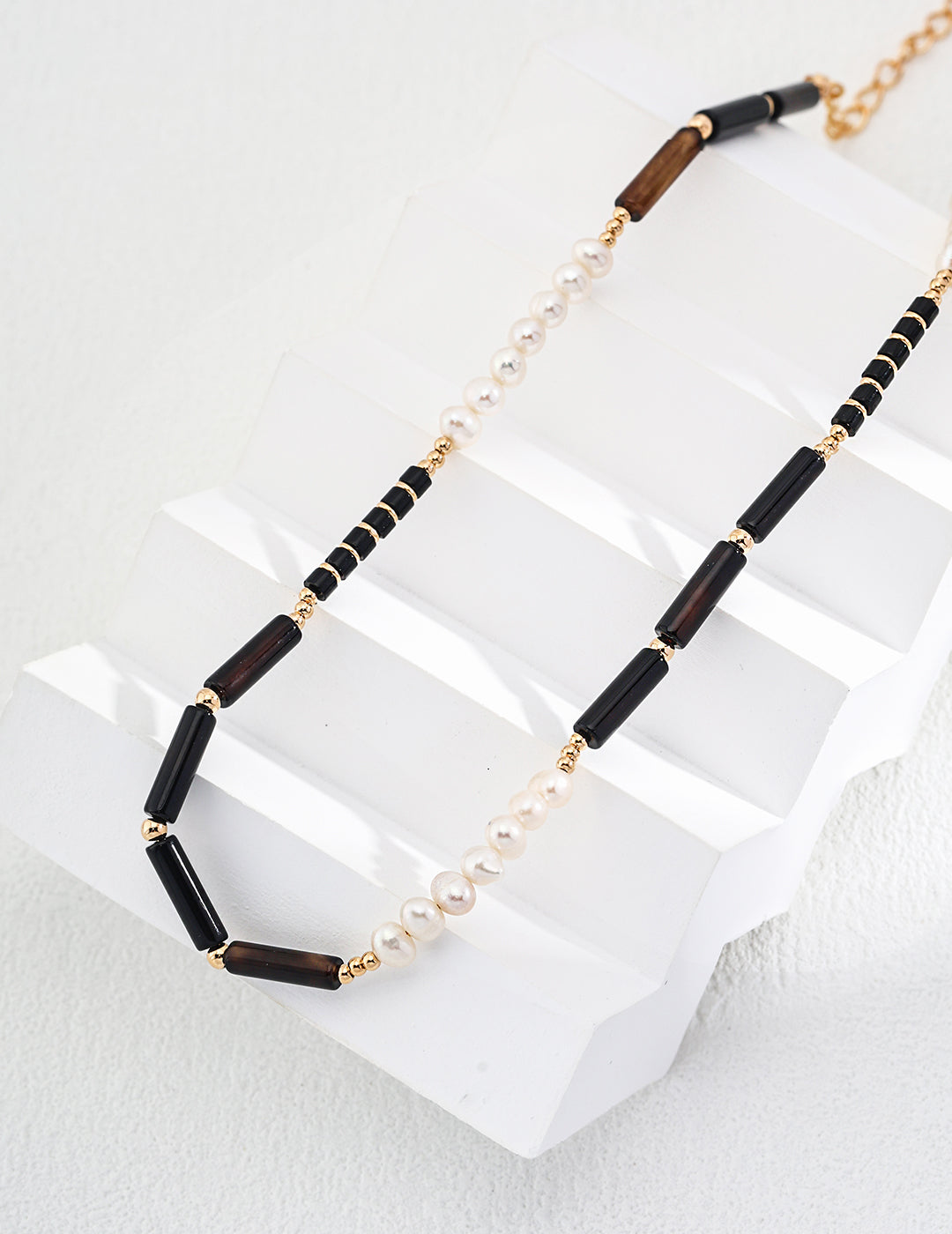 Sterling Silver Pearl & Agate Necklace & Bracelet Jewelry Set