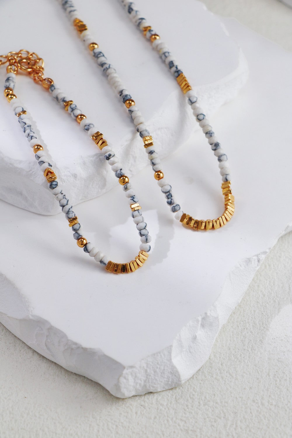 S925 Silver Howlite Bead Jewelry Set
